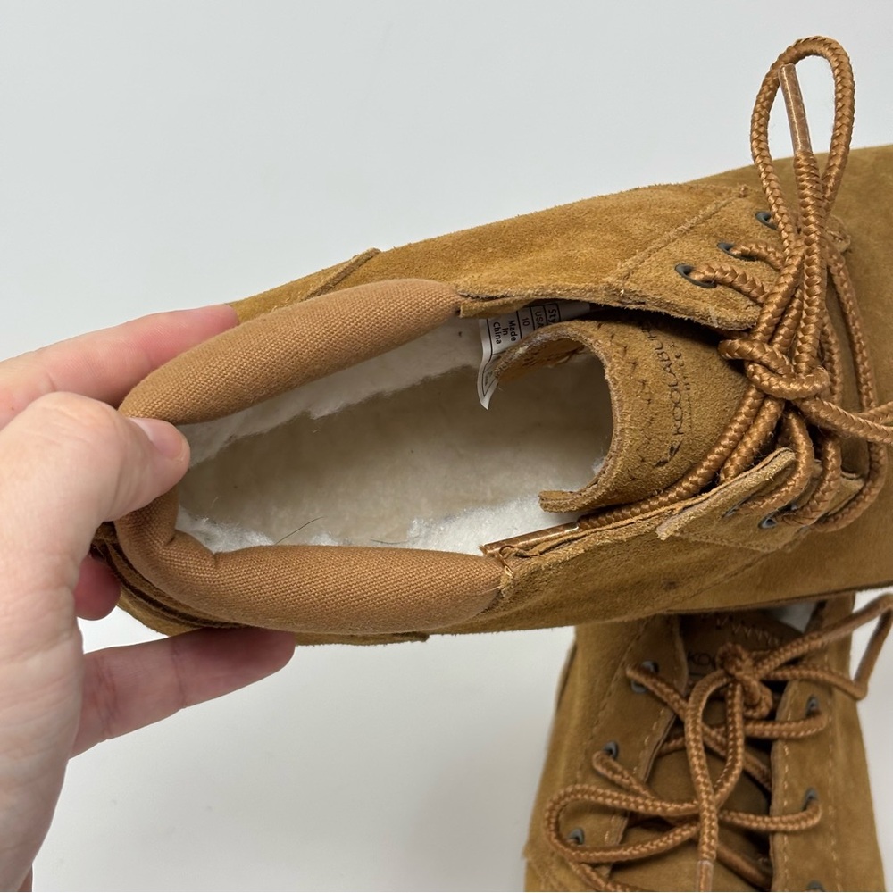 Koolaburra by UGG Advay Chestnut Lace Up Fur Boots Size 10 - Picture 10 of 12